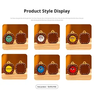 Mini Thangka <span class=keywords><strong>de</strong></span> Cuero FYC, Accesorios para Pulseras DIY, Verde Amarillo, Amuleto <span class=keywords><strong>de</strong></span> la Riqueza, Ojo <span class=keywords><strong>de</strong></span> Dharma, Cinco Direcciones, Fijo - Product Image 5