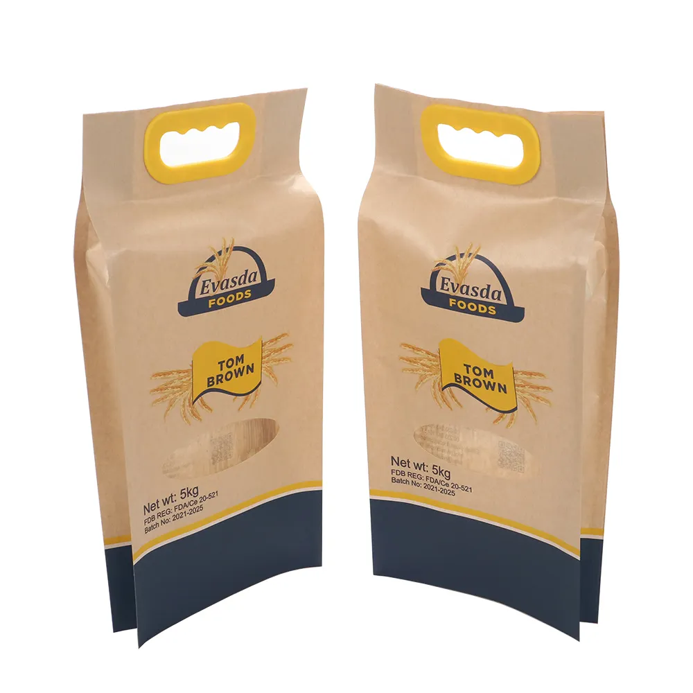 Wholesale White Empty Baking Maize Wheat Flour Packaging Kraft Paper Bag 1kg For Flour Packaging