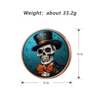 Pièce de monnaie de collection 1 oz en cuivre pur 99,9 %, motif crâne gothique steampunk, pour couple, Halloween
