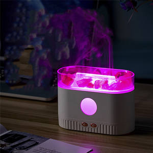 Escritorio 200ML USB llama difusor 3D fuego aceite esencial aire humidificador sal piedra llama Led humidificador difusor con luz nocturna - Product Image 4
