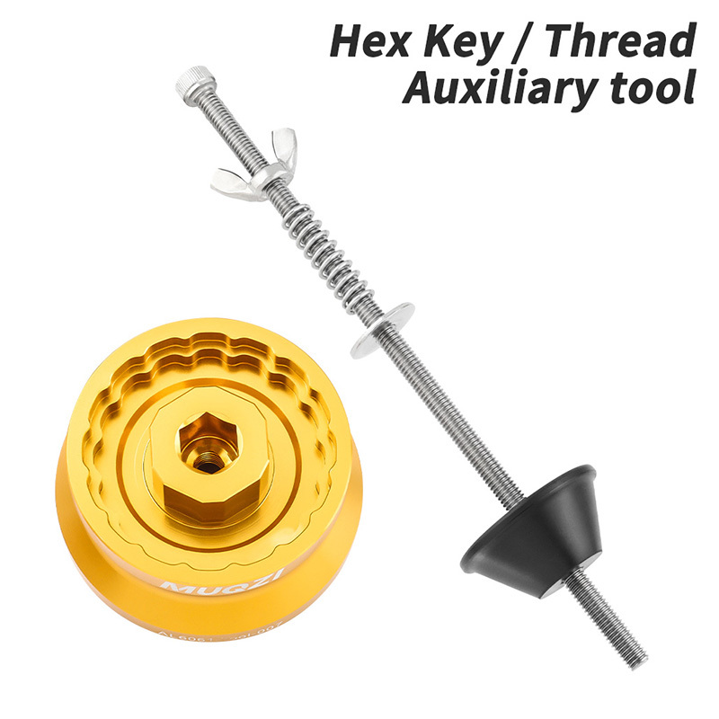 Llave hexagonal/roscas+herramienta auxiliar-oro