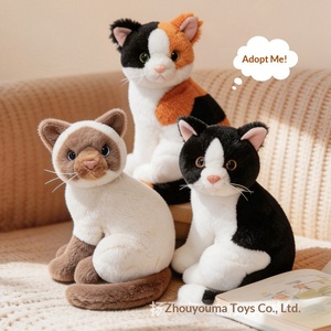 Nuevo Juguete de Peluche de Gato Tricolor Sentado de la Serie de Gatos Adorables, Simulación Realista, de Poliéster, para Mayores de 5-7 Años, Venta al por Mayor Transfronteriza, de Gran Demanda - Product Image 2
