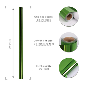 Hot Sale Glossy Metallic Shiny Gift Wrapping <b>Paper</b> <b>Roll</b> Pure Green Single-sided Coated <b>Paper</b> For Party Decoration - Product Image 2