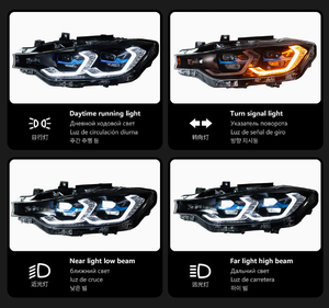 Nuevo Conjunto de Faros Delanteros Amarillos y Blancos DRL Plug and Play Retrofit para BMW Serie 3 F30/F35 2013-2018 Ojos de Serpiente Luz OE - Product Image 2