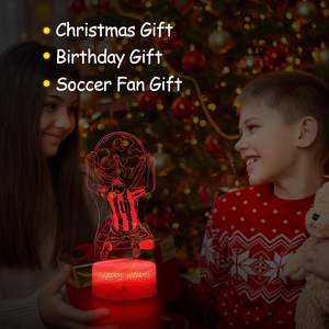 Wholesale World Football 3D LED Night Light Messi Ronaldo Real Madrid Fans Home Souvenir with Remote Control 7 Colorful Change - Product Image 2