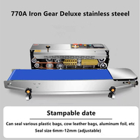 Machine de scellage continue semi-automatique horizontale pour sachets en plastique, poly/PE, aluminium, feuille d'aluminium
