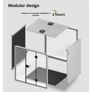 Telebooth, tamaño de 4-6 personas, sala de reuniones insonorizada, cápsula de oficina portátil, sala de oficina Modular grande, cápsula de oficina de trabajo para varias personas - Product Image 2