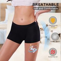 Culottes menstruelles pour femmes, 4 couches, anti-fuites, style shorty, flux abondant, confortables, sous-vêtements menstruels pour femmes, boxer menstruel