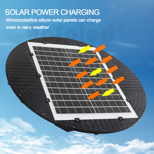 <span class=keywords><strong>Lampe</strong></span> de mât de jardin à énergie <span class=keywords><strong>solaire</strong></span> à haute efficacité ronde tout en un lumière <span class=keywords><strong>solaire</strong></span> OVNI extérieure intégrée - Product Image 4