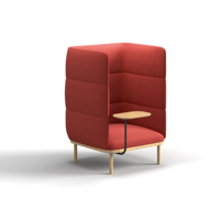 Canapé de bureau individuel à dossier haut avec tablette d'écriture, chaise lounge acoustique pour l'intimité