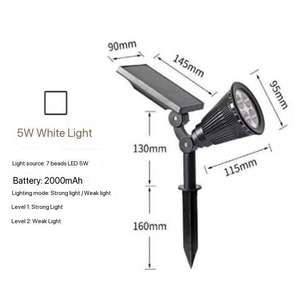 Lampu LED tenaga surya dapat disesuaikan, lampu lapangan rumput Sensor Remote warna-warni tahan air RGB bercahaya dinding taman halaman - Product Image 6