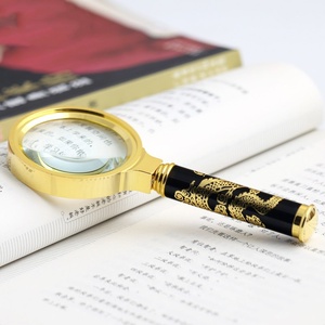 Rồng xử lý 50 Bijia kim loại Retro Kính lúp Ống kính thủy tinh quang học người cao tuổi đọc báo cầm tay kính lúp - Product Image 6