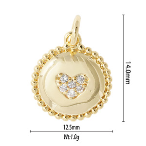Fashion Pendants Charms 18k Gold Plated Zircon Micro Insert Heart Star Clover DIY Jewelry Accessories Unisex Necklace Decor - Product Image 3