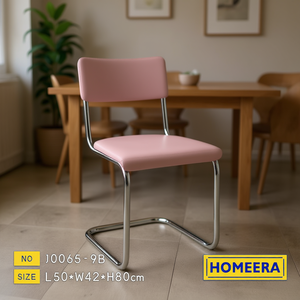 Sedia da Pranzo Moderna Imbottita Rosa Homeera L50*W42*H80cm con Gambe in Metallo - Product Image 2