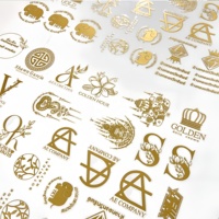 Autocollant découpé sur mesure UV DTF, étiquette holographique pour flacon cosmétique, or métallique 3D, imperméable, ISO 9001