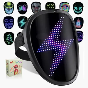 LED Programmable Bluetooth Halloween Party Face Transformation LED Face Mask Kids Children