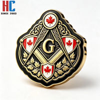 Insignia Masónica de Hoja de Arce Canadiense, Chapada en Oro, Moderna, Personalizada de Fábrica con 20 Años de Experiencia, para el Símbolo G