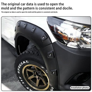 Pièces de rechange pour pick-up 4x4, accessoires tout-terrain, garde-boue modifié ABS, garde-boue noir peint pour Hilux Revo 2015-2023 - Product Image 2