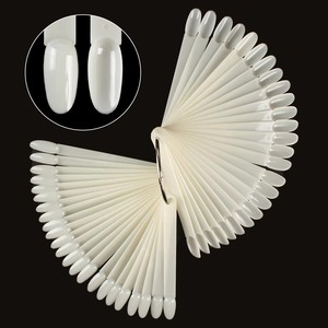 1 Ensemble de faux ongles transparents, noirs, naturels, pour présentation d'art ongulaire, style éventail ovale, présentoir de vernis à ongles, outils de pratique de manucure - Product Image 2