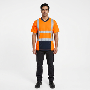 Custom Logo Safety Reflective Hi <b>Vis</b> Long Sleeve Top <b>Shirts</b> Men <b>High</b> Visibility Construction Work <b>T</b> <b>Shirts</b> - Product Image 1