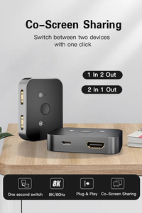 Répartiteur HD-MI 8K bidirectionnel 8K 60Hz 4K 144Hz 1 entrée 2 sorties ou 2 entrées 1 sortie Conception 2.1v Répartiteur et commutateur HD-MI - Product Image 2