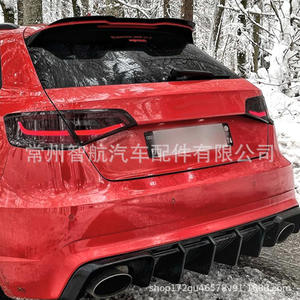 Alerón Trasero para Audi A3 Hatchback, Estilo Ducktail, Textura de Fibra de Carbono Negra, ABS, 2021-2024 - Product Image 4
