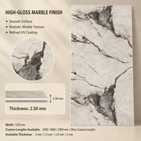 Panneau mural en PVC brillant MORLENX gris clair blanc en pierre naturelle marbrée UV pour la décoration intérieure moderne