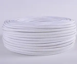 CE VDE ROHS LVD 证书 EU 型白色扁平纺织面料电源线，棉编织电力电缆