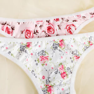 Mutandine a Perizoma in Spandex con <span class=keywords><strong>Disegni</strong></span> Floreali, Biancheria Intima Femminile Erotica Confortevole - Product Image 5