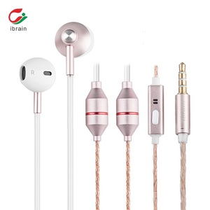 Ibrain Bestseller 2020 FC21-E Auricolari In-Ear in Metallo Oro Rosa <span class=keywords><strong>con</strong></span> Tubo d'Aria e <span class=keywords><strong>Jack</strong></span> da 3,5mm, <span class=keywords><strong>Cuffie</strong></span> Anti-Radiazioni - Product Image 2