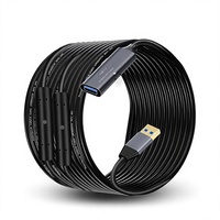 Kabel Ekstensi USB 3.0 Male-to-Female dengan Penguat Sinyal Berbasis Chip, Dilindungi Aluminium Foil, Layar Ganda untuk Printer dan Kamera