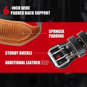 Ceinture de musculation en cuir à levier pour fitness, bodybuilding et haltérophilie - Product Image 2