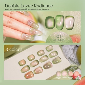 R S ongles goyave oeil de chat Gel vernis à ongles Logo personnalisé rose <span class=keywords><strong>clair</strong></span> gelée <span class=keywords><strong>vert</strong></span> magnétique Uv Gel - Product Image 3