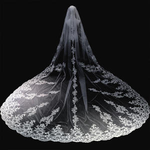 فستان زفاف العروس الرئيسي للسيارة, فستان زفاف العروس الرئيسي للسيارة من الدانتيل ذو طبقة واحدة فائقة السطوع ، ذيل كبير طويل ، فستان زفاف مطرز جديد من مجموعة فساتين الزفاف - Product Image 2