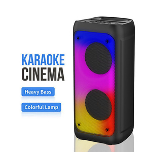 JBK-4218 Haut-parleur portable de karaoké, grandes enceintes pour DJ en extérieur, double haut-parleur Bluetooth de 4 pouces avec micro pour karaoké familial - Product Image 1