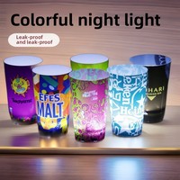 Gobelets en plastique qui brillent dans le noir à l'activation par l'eau pour les fêtes, les bars et les discothèques : Gobelets lumineux à LED