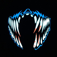 Masque de fête réutilisable Spider-Man EL demi-visage, alimentation directe usine, avec capteur sonore puissant et panneau EL activé par le son pour Halloween