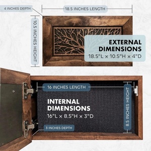 Armoire à armes en bois, décoration murale pour oiseaux, coffre-fort dissimulé pour ranger votre arme en toute sécurité à la vue de tous, meuble de rangement dissimulé avec tiroir - Product Image 6