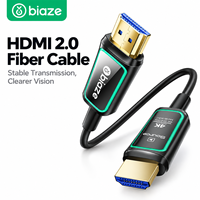 Câble HDMI 2.0 en fibre optique Biaze 4K 60Hz AOC, câble HDMI optique actif HDR ARC pour téléviseur, projecteur, moniteur, longue distance