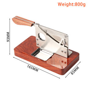 Erliao Wooden Base Tabletop <strong>Cigar</strong> <strong>Cutter</strong>, Stainless Steel Guillotine Blade, <strong>Professional</strong> Desktop Clipper - Product Image 2