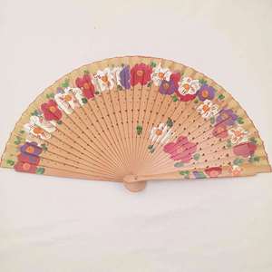 Hand-Painted <b>Wooden</b> Spanish Fan for Weddings Eco-Friendly Folk Art Home Decoration Polished Lady Fan for Expressing Love - Product Image 6