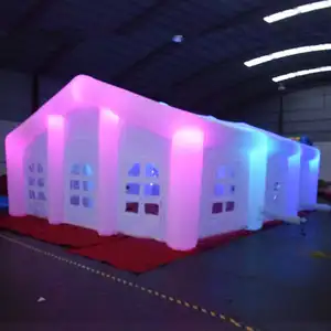 Casa inflable de luz LED para eventos, marquesina inflable de china, estructura de construcción inflable con precio de fábrica