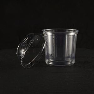 Disposable Manufacturer Logo Custom <b>Clear</b> Ice Cream Boba <b>Container</b> Wholesale PET Plastic Dessert Cup with Lid - Product Image 1