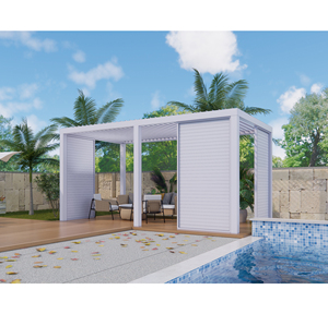 <span class=keywords><strong>Pergola</strong></span> extérieure réglable en alliage d'<span class=keywords><strong>aluminium</strong></span> avec lames orientables, imperméable, pour jardin, patio, cour, utilisation multi-scènes - Product Image 2