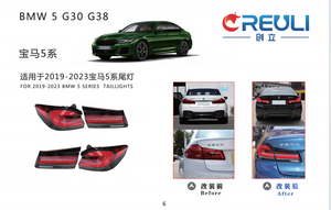 Feux arrière à LED complets de style amélioré pour BMW 5 G30 G38 M5 530 540, feux arrière de voiture 25W, Plug and Play - Product Image 3