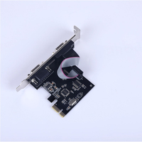 Kartu Serial PCI Express 9-Pin Ganda dengan 2 Port RS232 DB9 Chipset WCH382 Hitam OEM Dikemas dalam Karton Tersedia dalam Stok