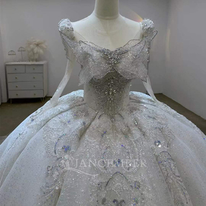 Robes de mariée à manches amovibles, robes de bal de luxe à sequins, robes de mariée princesse perlées, Vestido De Novia Lsjj97 - Product Image 3