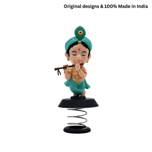 Dhyaan Bansidhar, Figura de Krishna en Tono de Piel, de Plástico, para el Tablero del Automóvil y el Templo del Hogar, Flauta Decorativa Kanha, Adorno Funspring - Product Image 2