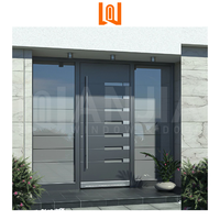 Vente en gros de portes extérieures avant modernes en acier inoxydable Serrure simple pour maison intelligente Surface finie au design contemporain