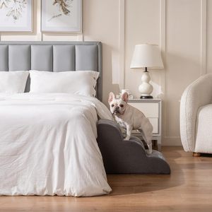 Vente en gros d'escaliers et rampes pour chiens personnalisés pour petits chiens - Marches pour animaux de compagnie en mousse imperméable avec motif solide pour canapé et lit surélevé - Product Image 2